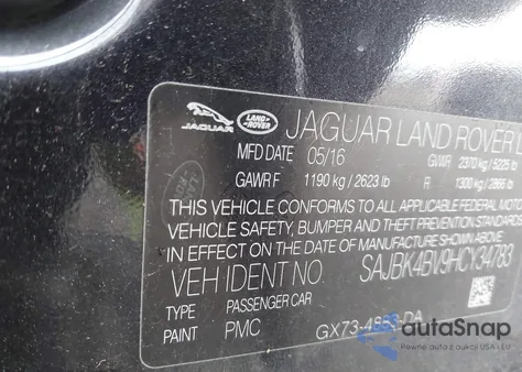 2017 Jaguar Xf 35T Prestige из США, поврежденный, VIN SAJBK4BV9HCY34783